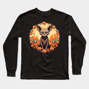 Devon Rex Cat Cat Halloween, Cat Lover Long Sleeve T-Shirt